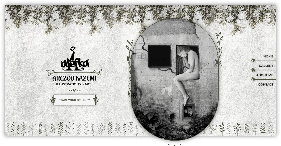 header of art webpage