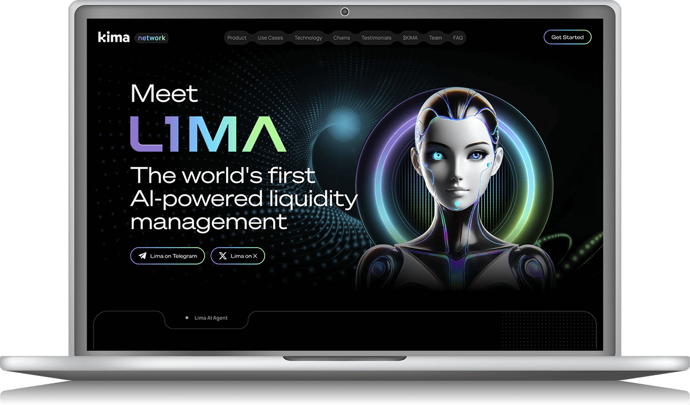 image of kima laptop showing lima agent landing page