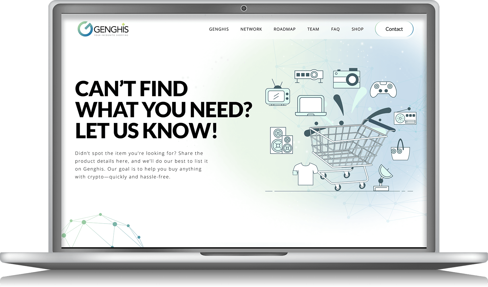 image of Genghis website in the laptop