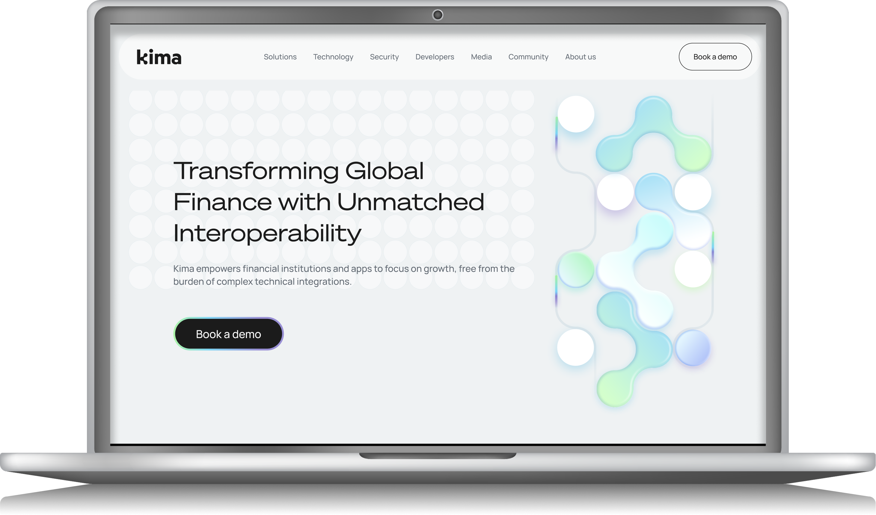 image of kima laptop presenting kima finance website