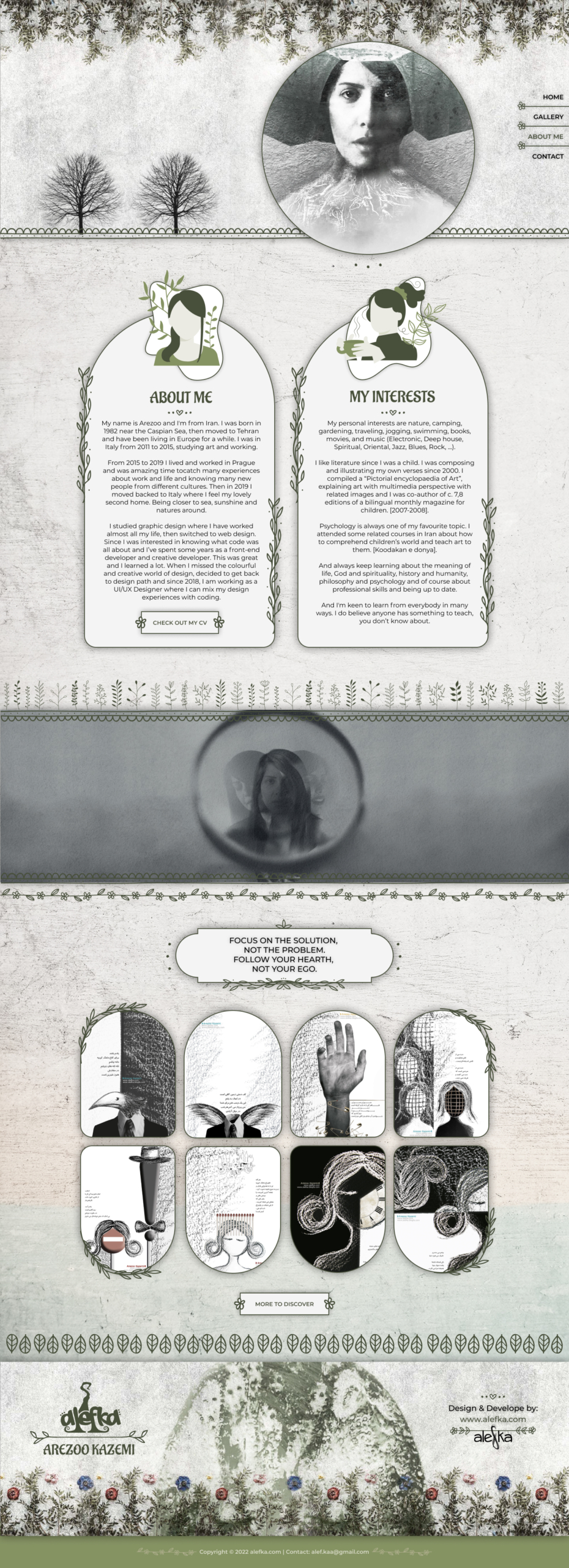 image of about page of art website